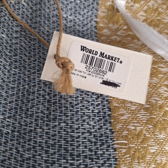 World Market "NEW" Multicolor Linen Blend Coastal Bohemian Poncho One Size - Picture 11 of 13